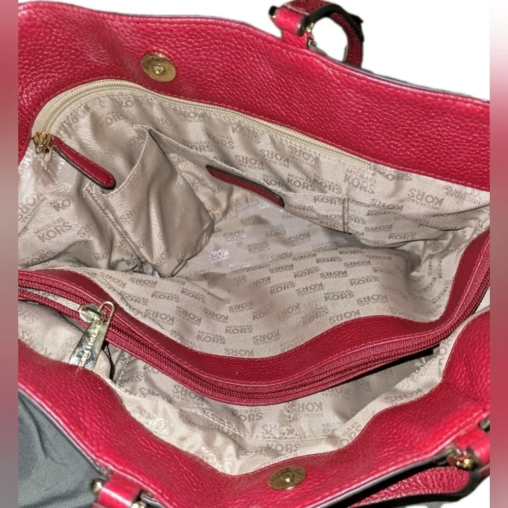 Michael Kors Red Leather Tote Bag - Very Good Condition
